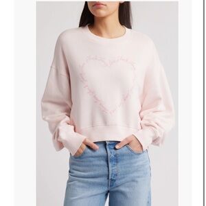 NEW LoveShackFancy Aneria High-Low Crop Sweatshirt